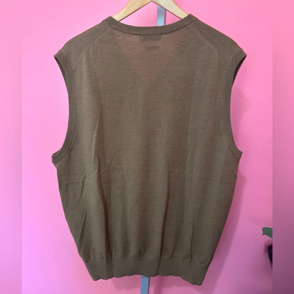 Peter Millar XL 100% Extra Fine Italian Merino Wool Sweater Vest Brown